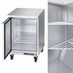 Thumbnail image #4 for Beverage Air WTR24AHC-FLT 24-Inch One-Section Worktop Refrigerator, 5.16 Cu. Ft., Solid Door, Stainless Steel Flat Top