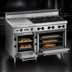 Thumbnail image #4 for Bistro 60-Inch Commercial Gas Restaurant Range with 10 Open Burners, 24-Inch Space Saver Oven and 36-Inch Standard Oven