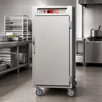 Thumbnail image #4 for Metro C5 C567-SFS-U 3/4-Height Mobile Heated Holding Cabinet, Solid Doors, Stainless Steel, 26 Hotel Pan Capacity