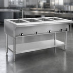 Thumbnail image #4 for Eagle Group SDHT5-208-3 79-Inch Electric Hot Food Table, 5 Dry Wells, Stainless Steel Open Base, 208V 3-Phase