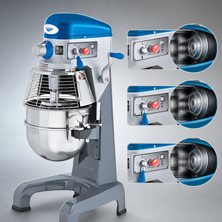 Product image #4 for Vollrath 30 Qt Floor Model Planetary Mixer with 3-Speed Transmission, #12 Hub, and Digital Timer