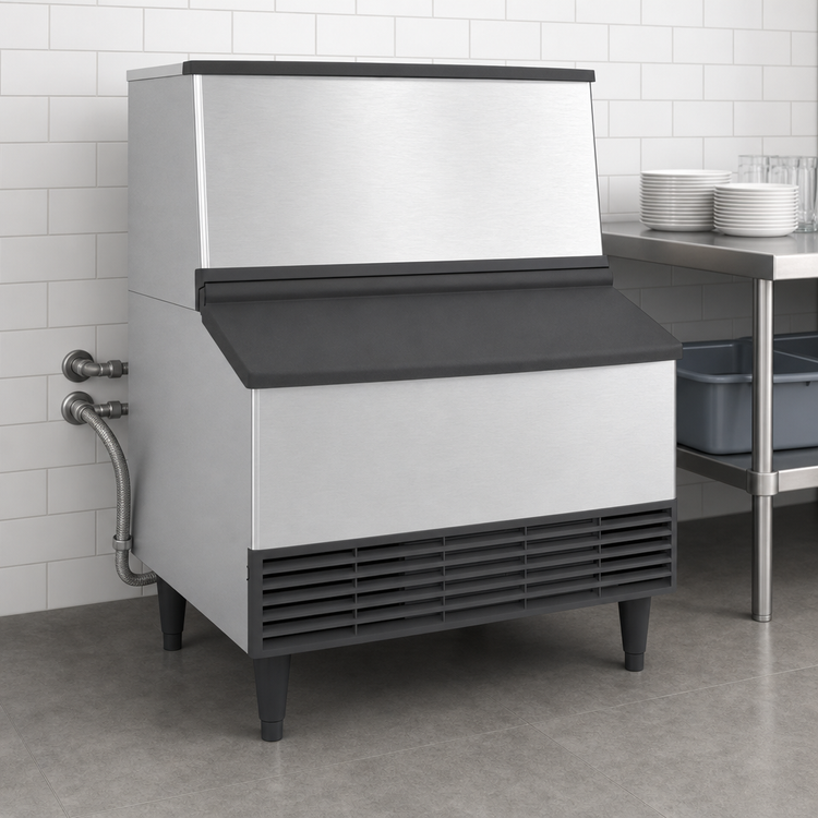 Product image #4 for Hoshizaki KM-301BWJ Water-Cooled Cube-Style Ice Machine with 100 lb Built-In Storage Bin