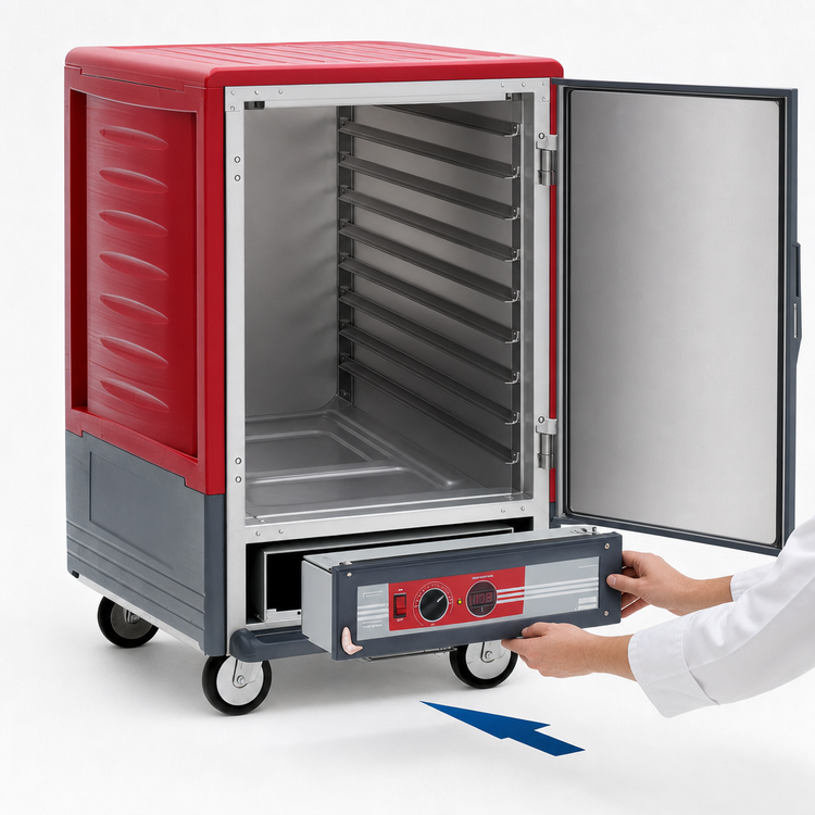 Product image #4 for Metro C5 3 Series Mobile Half-Height Heated Holding Cabinet with Solid Door and Lip Load Slides