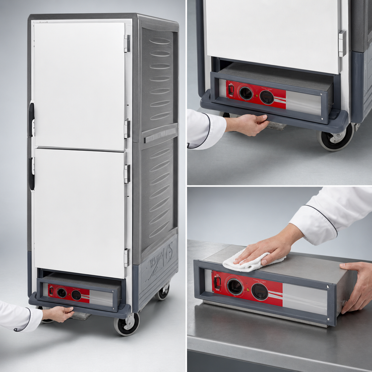 Product image #4 for Metro C5 3 Series Full-Height Low-Watt Heated Holding Cabinet with Dutch Solid Doors, Gray Insulation Armour
