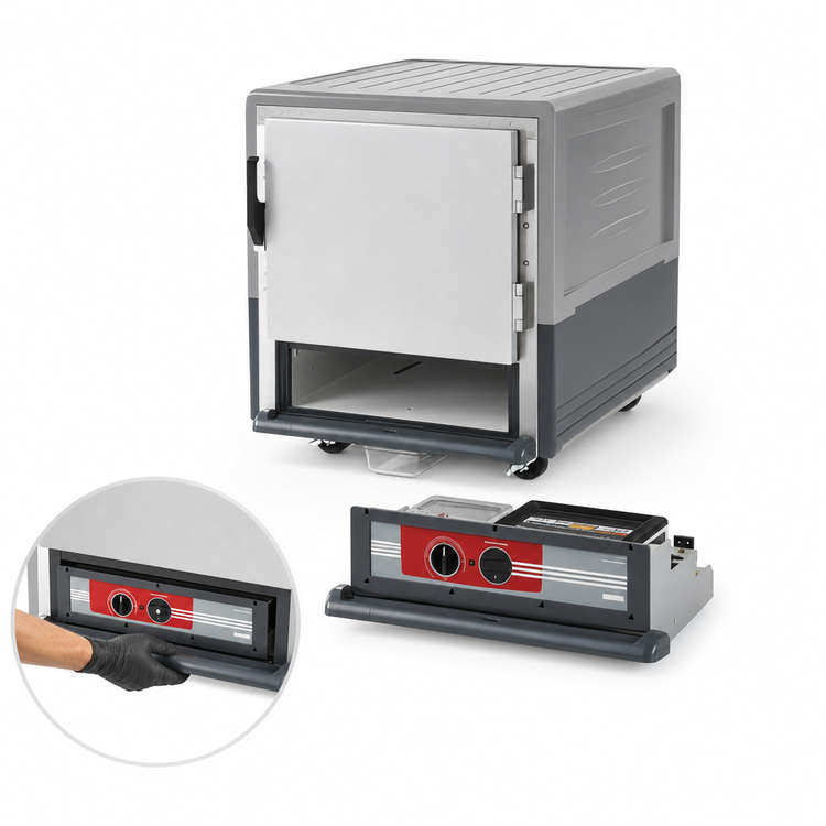 Product image #4 for Metro C5 3 Series Mobile Under Counter Low-Watt Heated Holding Cabinet with Gray Insulation Armour, Solid Door, Lip-Load Slides
