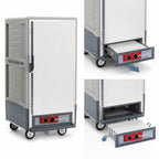 Thumbnail image #4 for Metro C5 Insulation Armour C537-HFS-4-GY Mobile 3/4-Height Heated Holding Cabinet, Solid Door, 26 Hotel Pan Capacity