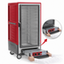 Thumbnail image #4 for Metro C5 3 Series Mobile 3/4 Height Heated Holding Cabinet with Clear Door and Universal Wire Slides, Red, 120V