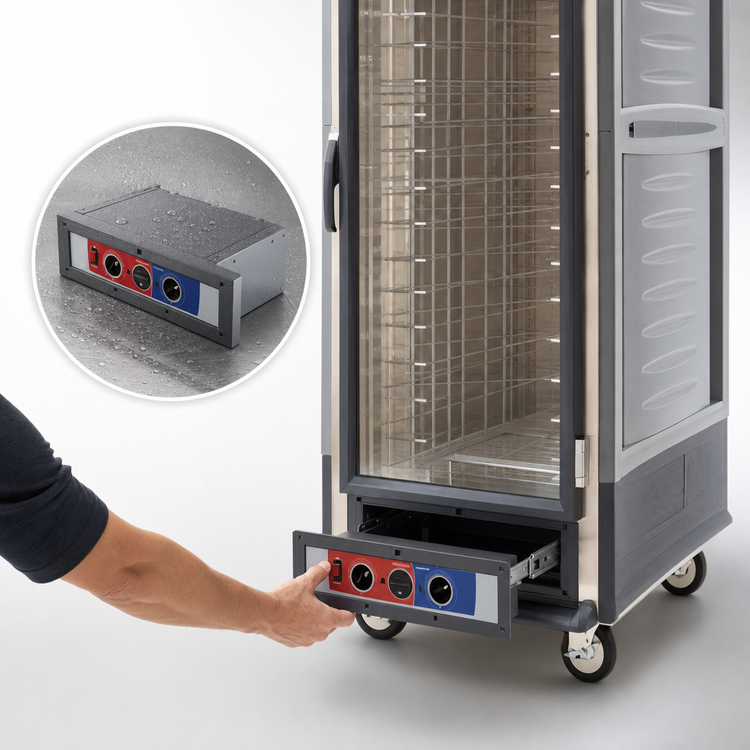Product image #4 for Metro C5 3 Series Full Height Mobile Heated Holding & Proofing Cabinet with Gray Insulation Armour, Clear Polycarbonate Door, and Lip Load Slides