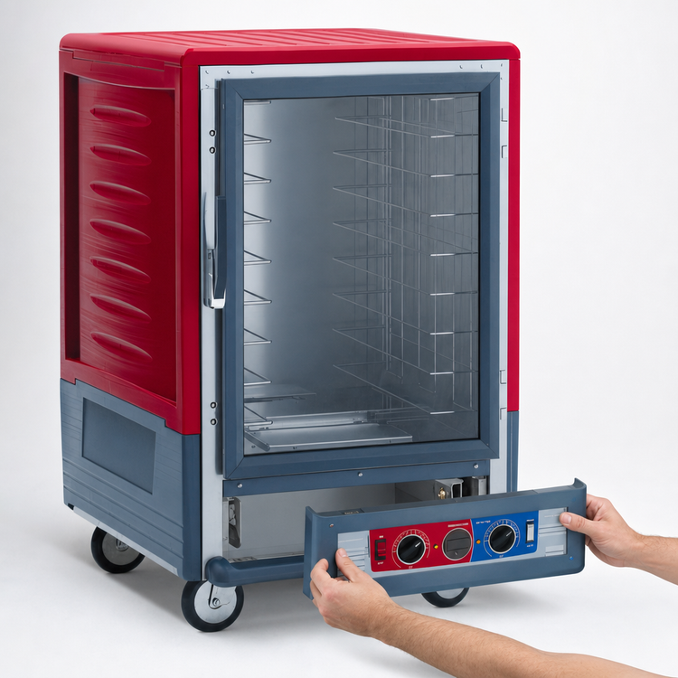 Product image #4 for Metro C5 3 Series Insulation Armour Mobile 1/2-Height Combination Heated Holding and Proofing Cabinet with Clear Polycarbonate Door and Lip Load Slides