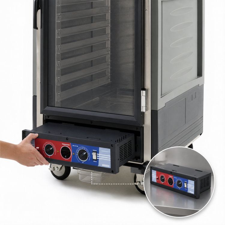 Product image #4 for Metro C5 3 Series Mobile 3/4 Height Combination Heated Holding and Proofing Cabinet with Clear Polycarbonate Door