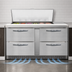 Thumbnail image #4 for Continental Refrigerator D60N18M-FB-D Designer Line Mighty Top 60 inch Two-Section Sandwich Prep Refrigerator with Drawers
