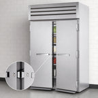 Thumbnail image #4 for True Mfg. - General Foodservice SPEC SERIES STR2RRI-2S-HC 2-Section Roll-In Refrigerator, Locking Solid Doors, Stainless Steel, Self-Contained
