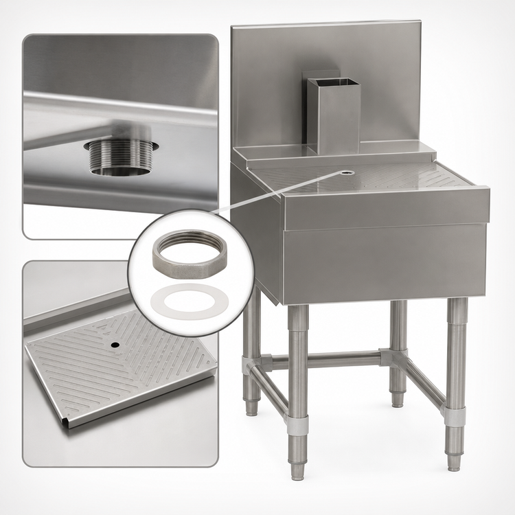 Product image #4 for Spec-Bar 18" x 19" Stainless Steel Beer Drainer with Removable Insert
