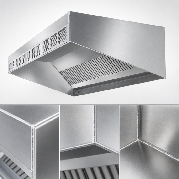 Product image #4 for SpecAir HESFA96-90 90-Inch Wall Type Short Front Compensating Make-Up Air Exhaust Hood