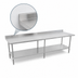 Thumbnail image #4 for Sapphire 108-Inch x 30-Inch 16-Gauge Stainless Steel Work Table with 5-Inch Backsplash, Beveled Square Edge, and Adjustable Undershelf