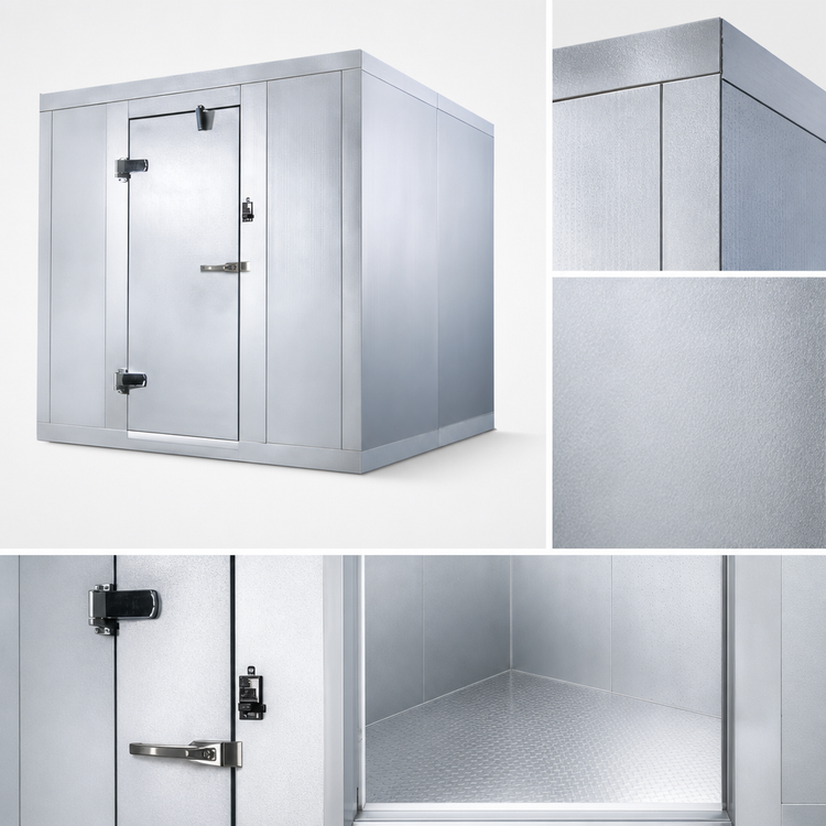 Product image #4 for AmeriKooler Quick Ship Outdoor Walk-In Freezer with Aluminum Floor and Remote R-448A Refrigeration, 7'-10" W x 9'-9 1/4" L x 7'-7" H