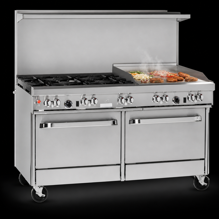 Product image #4 for Southbend Ultimate 60-Inch Gas Restaurant Range with 6 Star/Sauté Burners, 24-Inch Griddle and 2 Cabinets