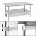 Thumbnail image #4 for Advance Tabco 144-Inch x 30-Inch Flat Top Stainless Steel Work Table with Adjustable Undershelf