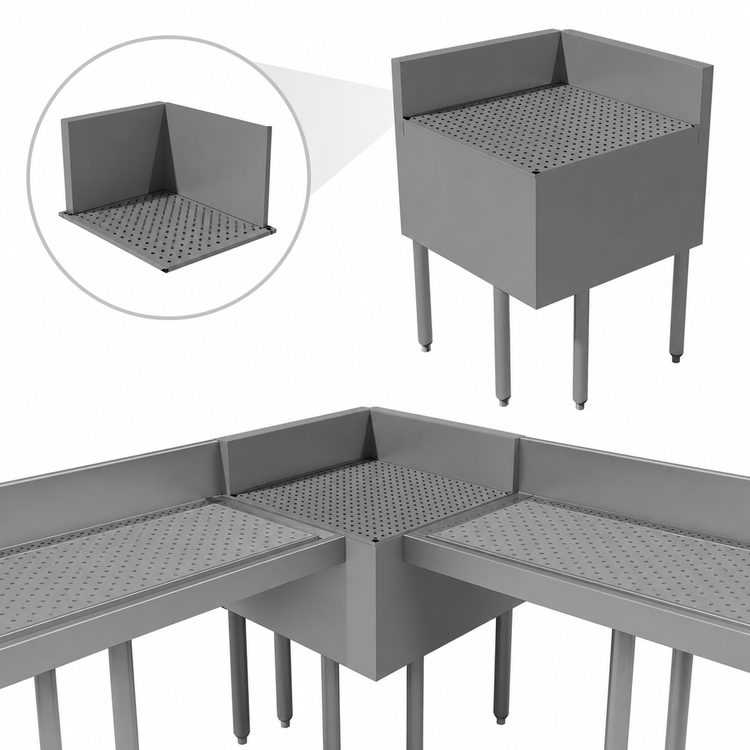 Product image #4 for Advance Tabco Right Side Corner Splash for CRD-2 Underbar Drainboard