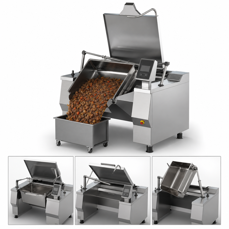 Product image #4 for Betterpan UDBRG058CV1 58 Gallon Gas Tilting Skillet Braising Pan with Touch Screen Controls