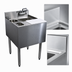 Thumbnail image #4 for CHOICE 20-Inch Freestanding Stainless Steel Underbar Mixology Unit with Sink, Rinser, Dipper Well, and Cutting Board