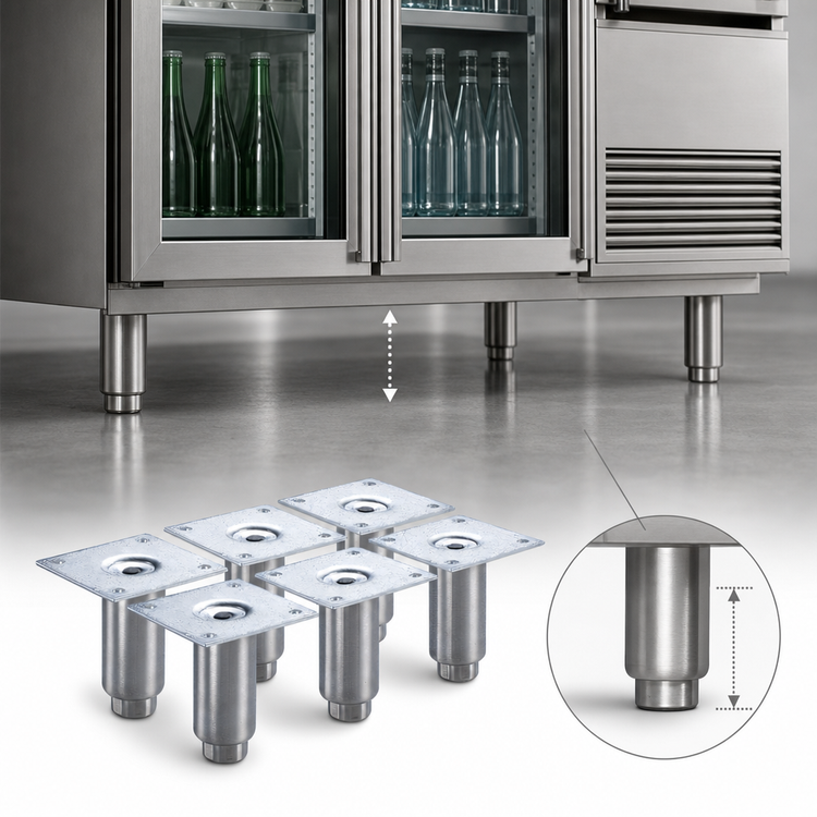Product image #4 for Krowne 4-Inch Stainless Steel Back Bar Cooler Legs, Set of 6