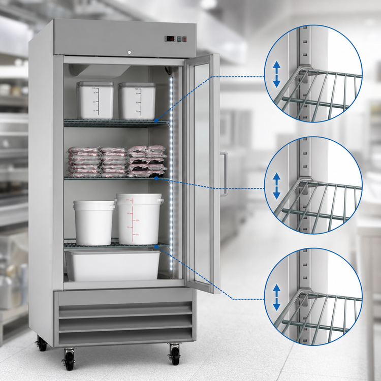 Product image #5 for KoolMore 29-Inch One-Door Reach-In Refrigerator, 23 Cu. Ft., Bottom-Mounted Compressor, Stainless Steel