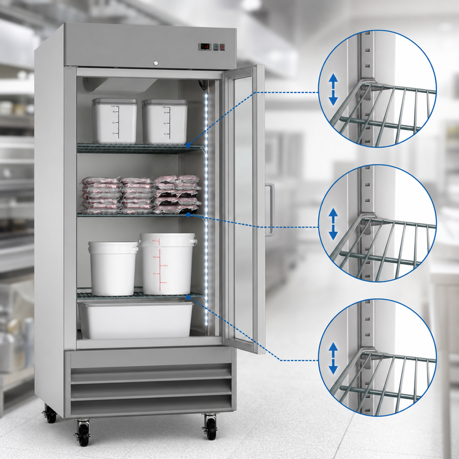 Three Adjustable Epoxy-Coated Shelves