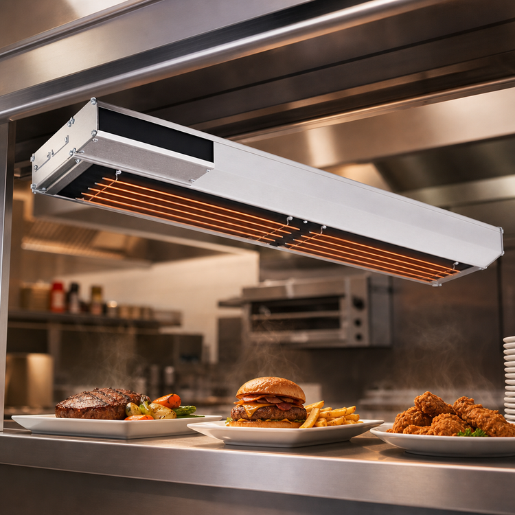 Product image #4 for Hatco Glo-Ray Infrablack Lighted Single Strip Heater, 54 Inch Wide, Aluminum