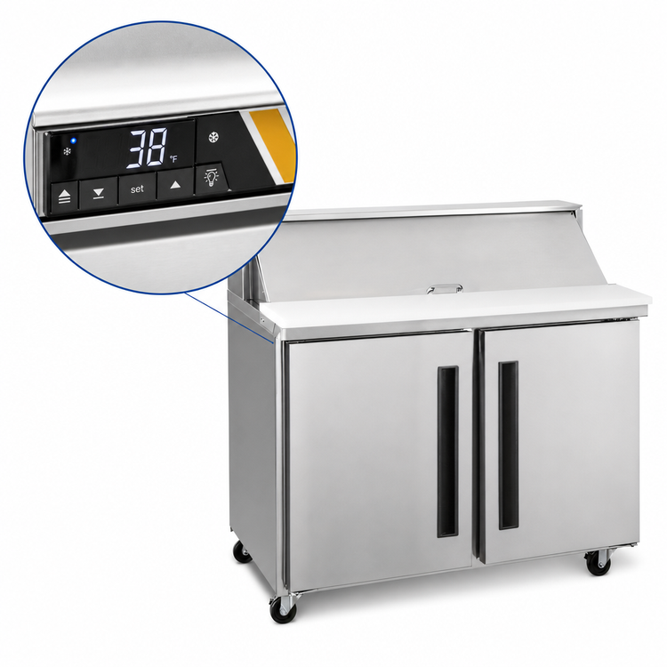 Product image #4 for Centerline by Traulsen CLPT-6024-SD-LL 60-Inch Two-Section Mega Top Prep Table Refrigerator