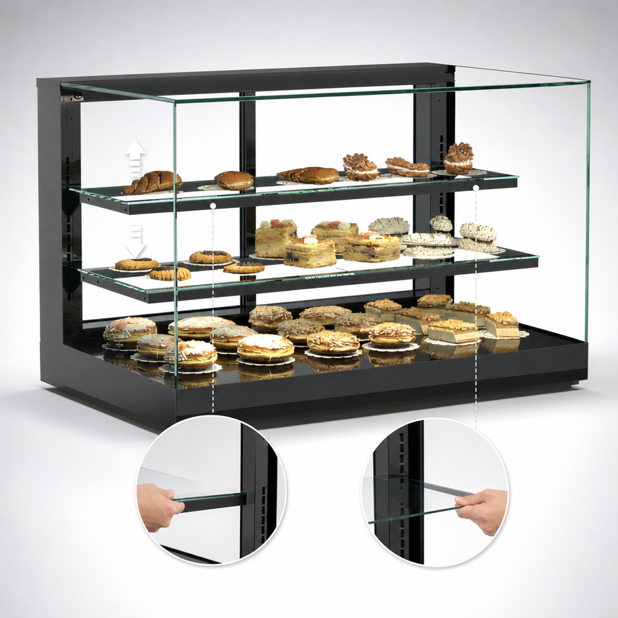 Two Adjustable Glass Shelves