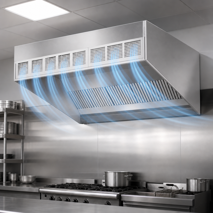 Product image #4 for SpecAir HESFA96-66 Wall Type Front Discharge Make-Up Air Exhaust Hood