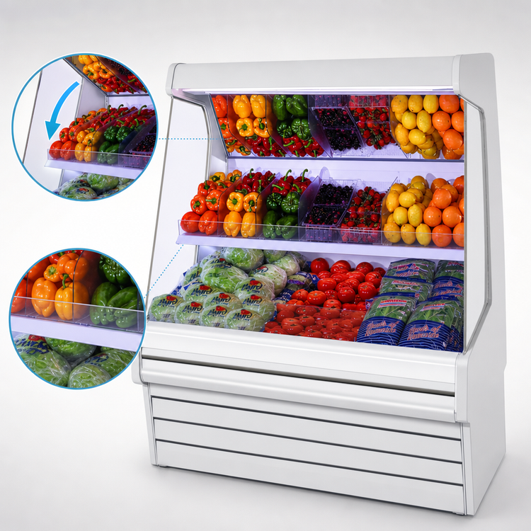 Product image #4 for Howard-McCray Ovation Series 51-Inch Meat Open Merchandiser Open-Air Cooler with LED Lighted Shelves