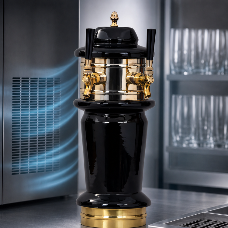 Product image #4 for Glastender Monaco 4-Faucet Polished Brass Air-Cooled Draft Dispensing Tower