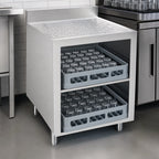 Thumbnail image #4 for Krowne Silver Series 18-GSB3 24-Inch Stainless Steel Glass Rack Storage Cabinet with 2-Level Storage, Drainboard Top and 3-Inch Backsplash