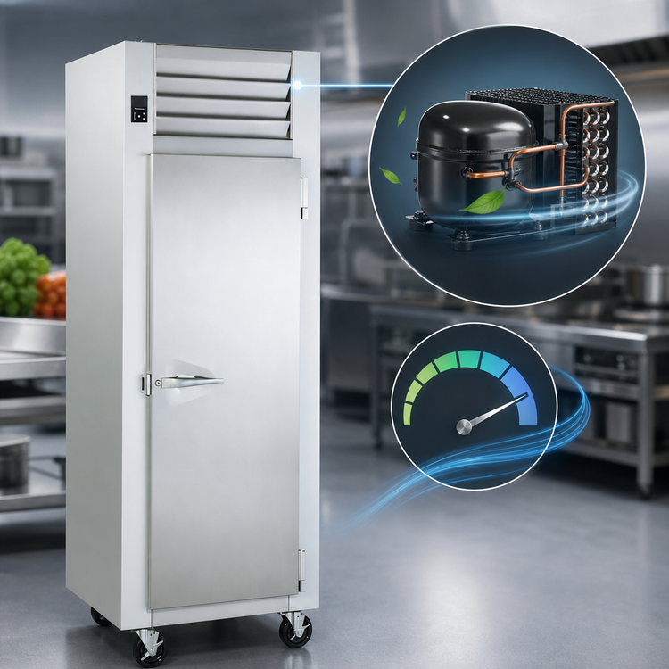 Product image #4 for Traulsen Spec-Line 26-Inch Wide, 32-Inch Deep One-Section Reach-In Freezer with Narrow Half-Height Solid Doors, Self-Contained