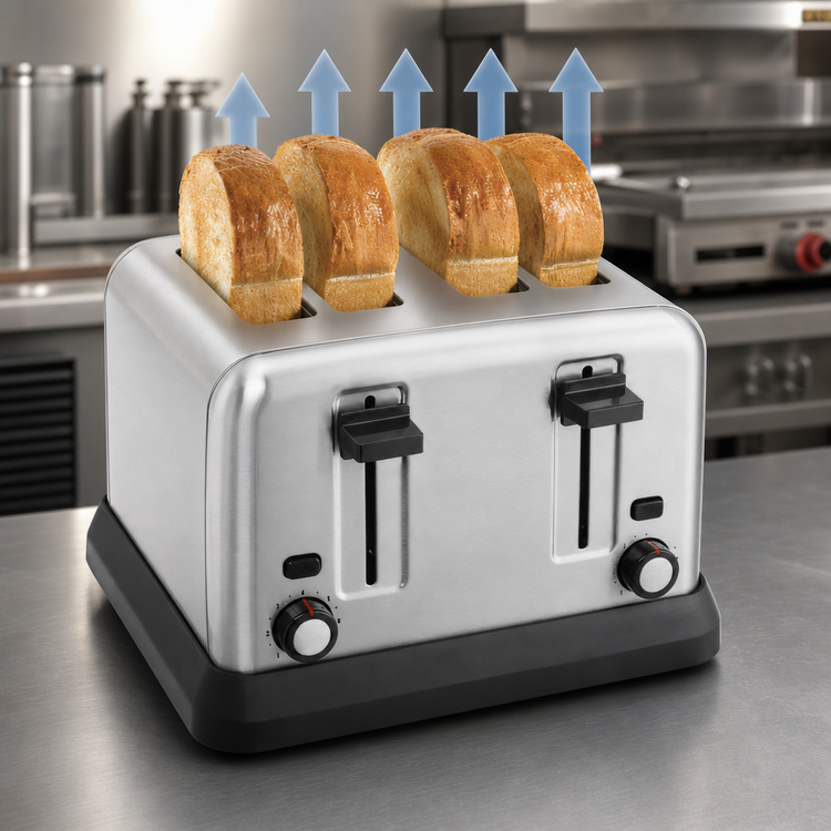 Product image #4 for Proctor-Silex Commercial 4-Slice Extra-Wide Slot Stainless Steel Pop-Up Toaster