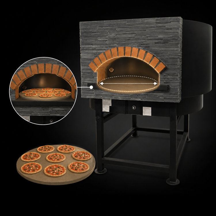 Product image #4 for Univex Artisan Round Gas Stone Hearth Pizza Oven, 9 x 12-Inch Pizza Capacity, 51-1/4-Inch Chamber