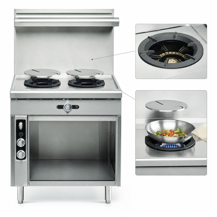 Product image #4 for Imperial Spec Series 36-Inch Heavy Duty Gas French Top Range with Two 18-Inch Tops and Open Cabinet Base