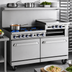 Thumbnail image #4 for Imperial Pro Series 60-Inch Commercial Gas Restaurant Range with 4 Open Burners, 36-Inch Griddle, Standard Oven, Open Cabinet and Backriser Hi-Shelf