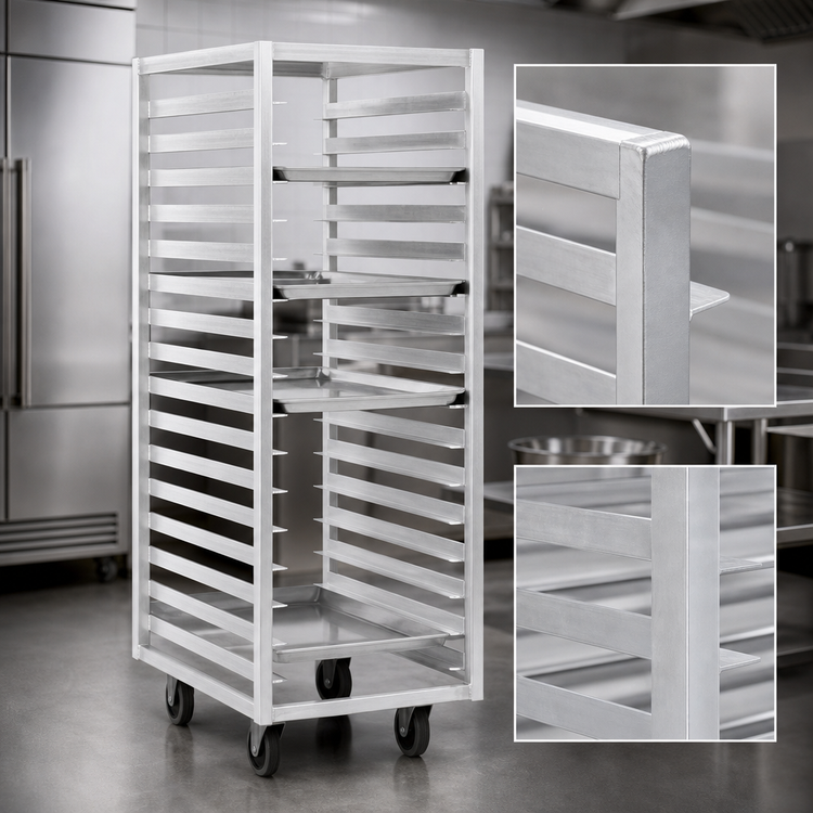 Product image #4 for Panco 11-Tray Roll-In Refrigerator Rack for 18" x 26" Trays, Aluminum