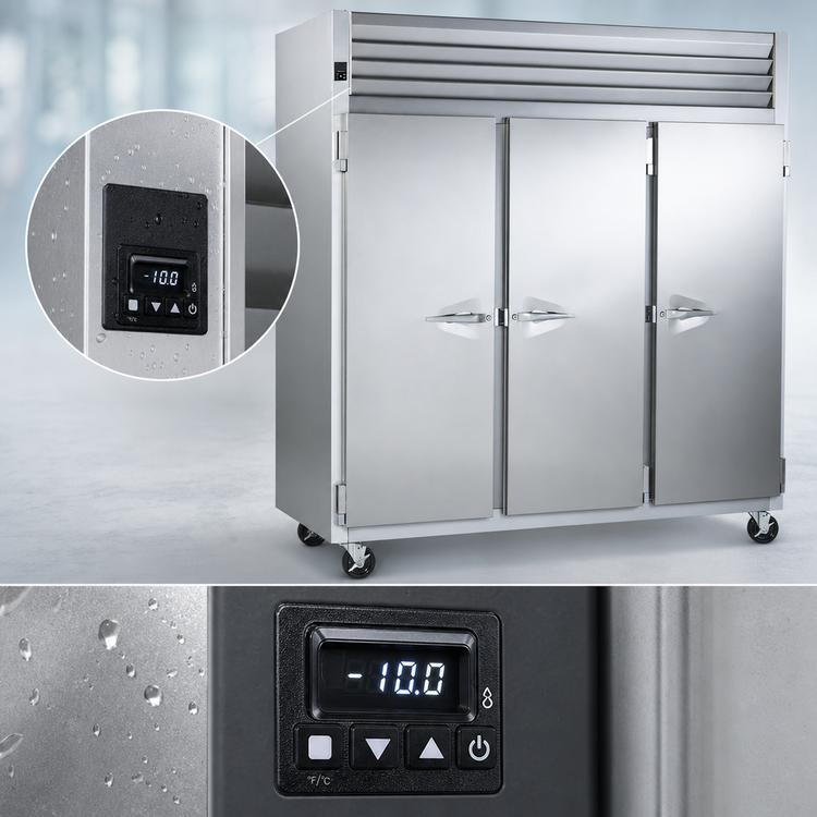 Product image #4 for Traulsen Dealer's Choice G-Series 3-Section Reach-In Freezer with Full-Height Solid Doors, Self-Contained Top-Mounted R-290 Refrigeration