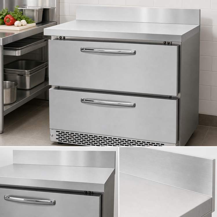 Product image #4 for Continental Refrigerator SWF32NBS-FB-D 32" One-Section Worktop Freezer with Drawers