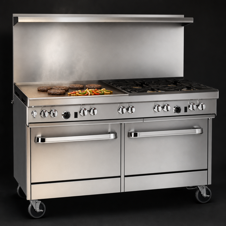 Product image #4 for Southbend Ultimate 60-Inch Gas Restaurant Range with 4 Star/Sauté Burners, 36-Inch Griddle and 2 Standard Ovens