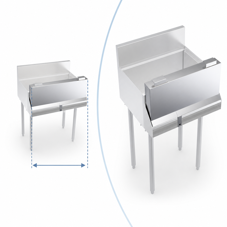 Product image #4 for Krowne Royal Series Single 34-Inch Stainless Steel Speed Rail Locking Cover