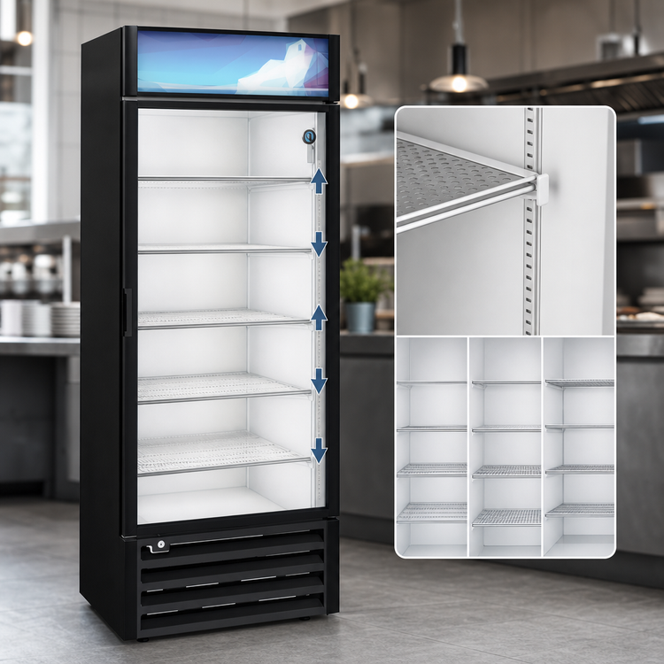 Product image #4 for Hoshizaki 1-Section Glass Door Freezer Merchandiser, 20.71 Cu. Ft., Black