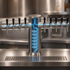 Thumbnail image #4 for Krowne KMT-10S Max-T Style 10-Faucet Glycol-Cooled Countertop Beer Tower, Brushed Stainless Steel
