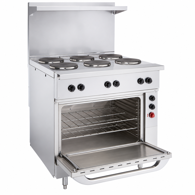 Product image #5 for Vulcan 36-Inch Electric Restaurant Range with 3 Hot Tops and Standard Oversized Oven, 480V