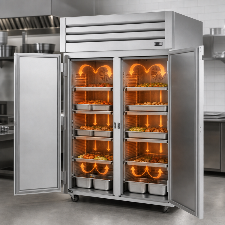 Product image #4 for True Spec Series Roll-In Two-Section Heated Cabinet with Solid Swing Doors