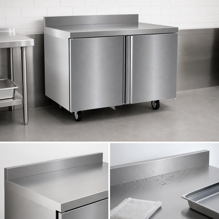Product image #4 for Delfield ST4548NP Two-Section 48-Inch Worktop Freezer with 2 Doors and 4-Inch Backsplash